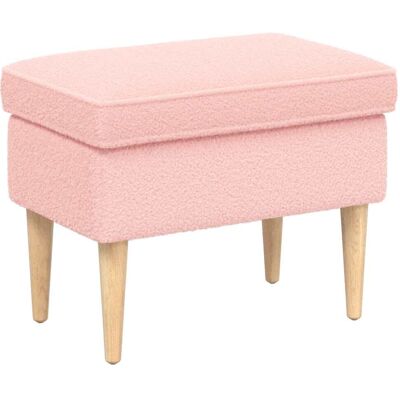 Pouf Rose 55 X 35 X 41 Cm Bouclé Vidaxl - Publicité Pouf Rose 55 X 35 X 41 Cm Bouclé Vidaxl - Publicité
