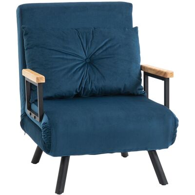 OEM Canapé-lit, Fauteuil Inclinable, Lit D'Appoint, Coussins De Dossier En Velours, Dossier Réglable, Bleu, 63 X 73 X 81 Cm - Publicité OEM Canapé-lit, Fauteuil Inclinable, Lit D'Appoint, Coussins De Dossier En Velours, Dossier Réglable, Bleu, 63 X 73 X 81 Cm - Publicité
