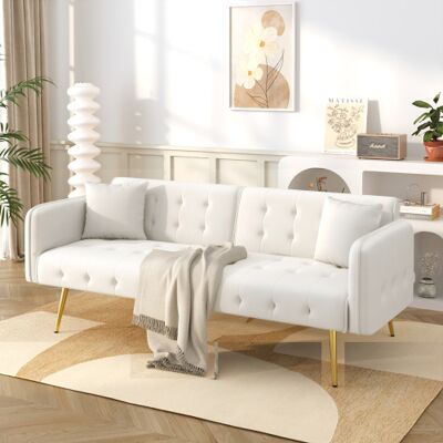 Acavallo Canapé-lit Deux Places Avec Fonction Couchage, Dossier Inclinable Et Accoudoirs Réglables Multipositions. Canapé-lit Moderne Pour Salon – Tissu Velours. Offre Un Espace De Couchage Spacieux. Publicité Acavallo Canapé-lit Deux Places Avec Fonction Couchage, Dossier Inclinable Et Accoudoirs Réglables Multipositions. Canapé-lit Moderne Pour Salon – Tissu Velours. Offre Un Espace De Couchage Spacieux. Publicité
