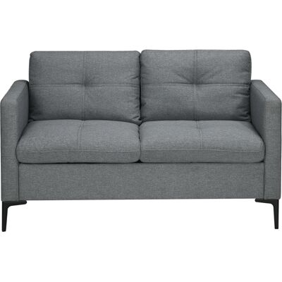OEM Canapé 2 Places Moderne En Tissu Lin Gris Foncé Avec Pieds En Métal Noir, Élégant Et Confortable Pour Votre Intérieur. Publicité OEM Canapé 2 Places Moderne En Tissu Lin Gris Foncé Avec Pieds En Métal Noir, Élégant Et Confortable Pour Votre Intérieur. Publicité