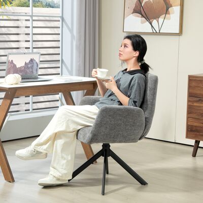 ALLAUVE Fauteuil Relaxant Pivotant À Dossier Capitonné Boutonné, Revêtement Laine-lin Moderne, Accoudoirs Rembourrés, Piètement Acier Gris Foncé, Pour Salon Ou Chambre À Coucher - Publicité ALLAUVE Fauteuil Relaxant Pivotant À Dossier Capitonné Boutonné, Revêtement Laine-lin Moderne, Accoudoirs Rembourrés, Piètement Acier Gris Foncé, Pour Salon Ou Chambre À Coucher - Publicité
