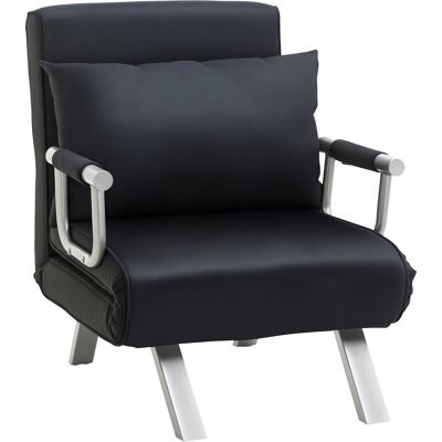 VOENCSU Canapé 3-en-1 Noir Multifonction, Fauteuil Et Lit D'Appoint Avec Coussins Inclus - Publicité VOENCSU Canapé 3-en-1 Noir Multifonction, Fauteuil Et Lit D'Appoint Avec Coussins Inclus - Publicité