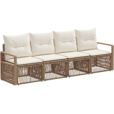 Ensemble De Canapé De Jardin 4 Pc 4 Place Beige Polyrotin Vidaxl - Publicité Ensemble De Canapé De Jardin 4 Pc 4 Place Beige Polyrotin Vidaxl - Publicité