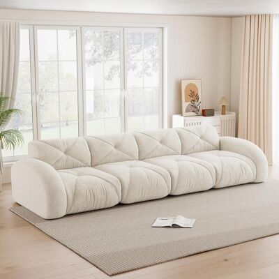OEM Canapé Sans Cadre, Canapé Modulaire Extra-large Quatre Places, Tissu Chenille Confortable, Convient Au Salon, Conception Antidérapante, Aucun Assemblage Requis, Blanc. Publicité OEM Canapé Sans Cadre, Canapé Modulaire Extra-large Quatre Places, Tissu Chenille Confortable, Convient Au Salon, Conception Antidérapante, Aucun Assemblage Requis, Blanc. Publicité