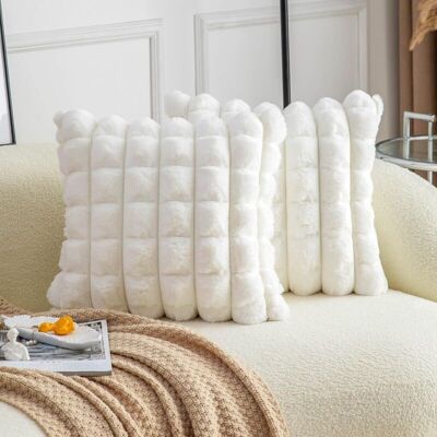 OEM Lot De 2 Housses De Coussin À Carreaux En Fausse Fourrure, Moelleuses Et Douces, 45x45 Cm, Pour Chambre, Canapé. Publicité OEM Lot De 2 Housses De Coussin À Carreaux En Fausse Fourrure, Moelleuses Et Douces, 45x45 Cm, Pour Chambre, Canapé. Publicité