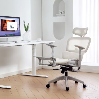 SANMINE HABITAT Chaise De Bureau Ergonomique En Maille. Fauteuil De Bureau Inclinable. Accoudoirs 3d. Appui-tête Réglable. Beige - Publicité SANMINE HABITAT Chaise De Bureau Ergonomique En Maille. Fauteuil De Bureau Inclinable. Accoudoirs 3d. Appui-tête Réglable. Beige - Publicité