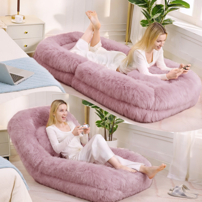 ACKERMAN Lit Humain-chien, Canapé Paresseux, Réglable À 5 Niveaux, Chaise Gamer Au Sol, Salon, Adapté Pour Gaming, Méditation, Détente, Tissu Pelucheux, Rose - Publicité ACKERMAN Lit Humain-chien, Canapé Paresseux, Réglable À 5 Niveaux, Chaise Gamer Au Sol, Salon, Adapté Pour Gaming, Méditation, Détente, Tissu Pelucheux, Rose - Publicité
