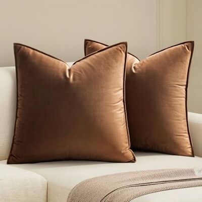 OEM Lot De Deux Taies D'Oreiller Décoratives En Velours Marron, Taies D'Oreiller Douces, Housses De Coussin Carrées De Couleur Unie, Adaptées Aux Canapés, Chambres, Voitures, 18 X 18 Pouces (45 X 45 Cm). Publicité OEM Lot De Deux Taies D'Oreiller Décoratives En Velours Marron, Taies D'Oreiller Douces, Housses De Coussin Carrées De Couleur Unie, Adaptées Aux Canapés, Chambres, Voitures, 18 X 18 Pouces (45 X 45 Cm). Publicité