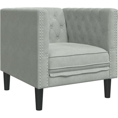 DESIGN IN Canapé Sofa Gris Clair 74,5 X 71 X 70,5 Cm Velours - Publicité DESIGN IN Canapé Sofa Gris Clair 74,5 X 71 X 70,5 Cm Velours - Publicité