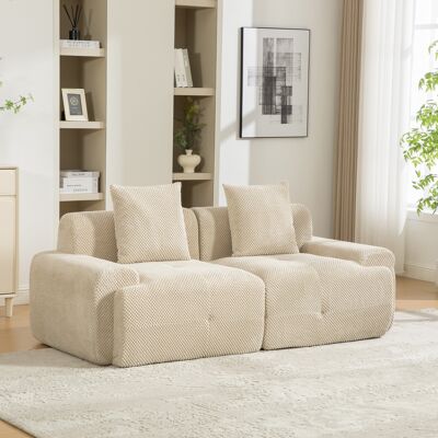DEVOKO Canapé Modulaire Compressible En Chenille, Mousse 30d Haute Résilience, Facile À Déplacer, Sol Antidérapant, Kaki Clair Urbain - Publicité DEVOKO Canapé Modulaire Compressible En Chenille, Mousse 30d Haute Résilience, Facile À Déplacer, Sol Antidérapant, Kaki Clair Urbain - Publicité