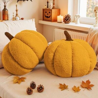 Scotch Lanpn Lot De 2 Coussins Citrouille D'Automne, Décorations Citrouilles D'Halloween, Coussins En Peluche Doux En Polaire Sherpa, Coussin Profilé 3d Mignon Pour Canapé Chambre (beige, 32 - Publicité Scotch Lanpn Lot De 2 Coussins Citrouille D'Automne, Décorations Citrouilles D'Halloween, Coussins En Peluche Doux En Polaire Sherpa, Coussin Profilé 3d Mignon Pour Canapé Chambre (beige, 32 - Publicité