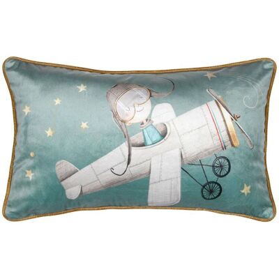 OEM Coussin Ferdinand 30x50 Cm, Avion Vert - Publicité OEM Coussin Ferdinand 30x50 Cm, Avion Vert - Publicité