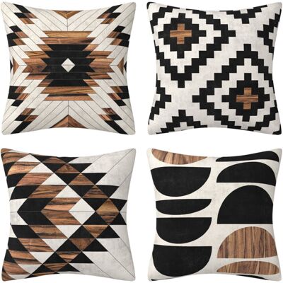 OEM Ensemble De Housses De Coussins Bohèmes, Noires Et Marron À Motifs Abstraits, Décoration Intérieure, 45 X 45 Cm - Publicité OEM Ensemble De Housses De Coussins Bohèmes, Noires Et Marron À Motifs Abstraits, Décoration Intérieure, 45 X 45 Cm - Publicité