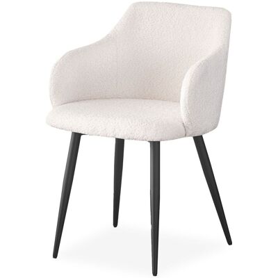 MENZZO Lot De 8 Chaises Paoline Tissu Bouclette Crème - Publicité MENZZO Lot De 8 Chaises Paoline Tissu Bouclette Crème - Publicité