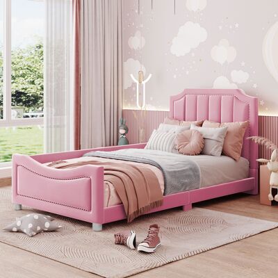 ACKERMAN Lit D'Enfant Lit Capitonné 90 X 200 Cm Canapé-lit Cadre De Lit Flanelle Lit Multifonctionnel Moelleux Avec Dossier Accoudoir Lit Parent-enfant Lit Jeune Lit D'Appoint Rose - Publicité ACKERMAN Lit D'Enfant Lit Capitonné 90 X 200 Cm Canapé-lit Cadre De Lit Flanelle Lit Multifonctionnel Moelleux Avec Dossier Accoudoir Lit Parent-enfant Lit Jeune Lit D'Appoint Rose - Publicité