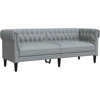 DESIGN IN Canapé Sofa Chesterfield 3 Places Gris Clair Tissu - Publicité DESIGN IN Canapé Sofa Chesterfield 3 Places Gris Clair Tissu - Publicité