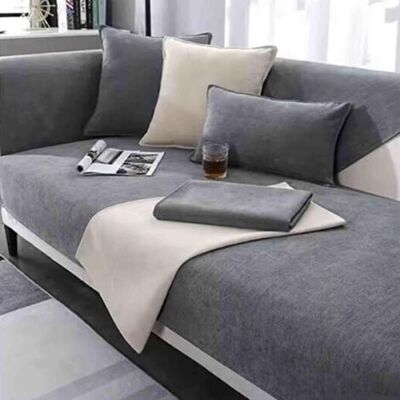 NO BRAND Pair - Housse De Canapé Antidérapante En Chenille – Design Vintage – Protection Pour Canapés D'Angle – Dimensions 70x150 Cm, 90x120 Cm, 90x160 Cm - Publicité NO BRAND Pair - Housse De Canapé Antidérapante En Chenille – Design Vintage – Protection Pour Canapés D'Angle – Dimensions 70x150 Cm, 90x120 Cm, 90x160 Cm - Publicité