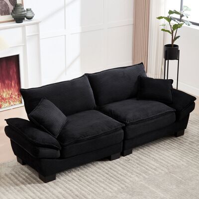 ACKERMAN Un Canapé Double Moderne Simple Avec Couette, Un Coussin Suffit, Douillet Mais Spacieux Pour Salon/chambre/bureau, Noir - Publicité ACKERMAN Un Canapé Double Moderne Simple Avec Couette, Un Coussin Suffit, Douillet Mais Spacieux Pour Salon/chambre/bureau, Noir - Publicité