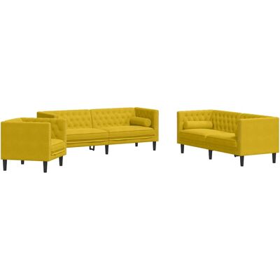 Maison Exclusive - Ensemble De Canapé Chesterfield Et Traversins 3 Pcs Velours - Publicité Maison Exclusive - Ensemble De Canapé Chesterfield Et Traversins 3 Pcs Velours - Publicité