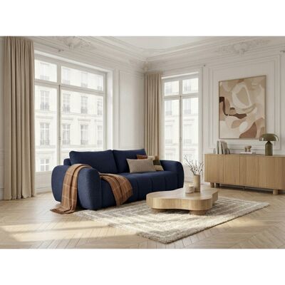 Bobochic - Canapé Droit Convertible Ouverture Express 3 Places Fuji Tissu Bouclette Bleu Foncé - Publicité Bobochic - Canapé Droit Convertible Ouverture Express 3 Places Fuji Tissu Bouclette Bleu Foncé - Publicité