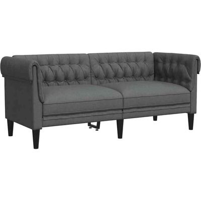 DESIGN IN Canapé Sofa Chesterfield 2 Places Gris Foncé Tissu - Publicité DESIGN IN Canapé Sofa Chesterfield 2 Places Gris Foncé Tissu - Publicité