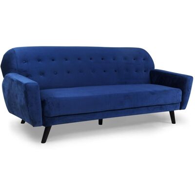 MENZZO Canapé Convertible Clic-clac Scandinave Helios Velours Bleu - Publicité MENZZO Canapé Convertible Clic-clac Scandinave Helios Velours Bleu - Publicité