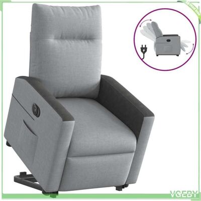 OEM Fauteuil Inclinable Électrique - Mod. 3324066 - Tissu Gris Clair - Releveur Électrique - Inclinaison 135° - Publicité OEM Fauteuil Inclinable Électrique - Mod. 3324066 - Tissu Gris Clair - Releveur Électrique - Inclinaison 135° - Publicité