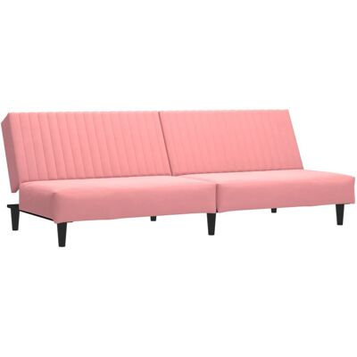 DESIGN IN Canapé Sofa-lit À 2 Places Rose Velours - Publicité DESIGN IN Canapé Sofa-lit À 2 Places Rose Velours - Publicité