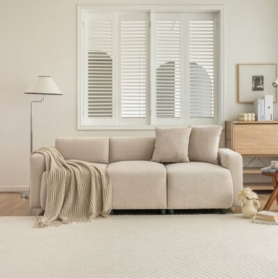 Acavallo Canapé Trois Places : Canapé D'Angle Avec Espace De Rangement — Un Ensemble De Canapé Modulaire En Forme De L, Accompagné D'Un Pouf Amovible Et De Deux Coussins Décoratifs Adapté Aux Salons, Aux Bure - Publicité Acavallo Canapé Trois Places : Canapé D'Angle Avec Espace De Rangement — Un Ensemble De Canapé Modulaire En Forme De L, Accompagné D'Un Pouf Amovible Et De Deux Coussins Décoratifs Adapté Aux Salons, Aux Bure - Publicité