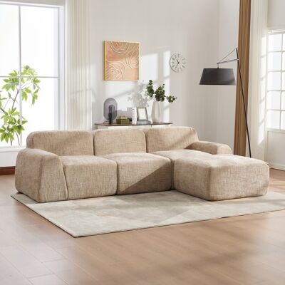 OEM Canapé Modulaire Compressible En Velours, Rembourré De Mousse Haute Résilience 30d, Base Antidérapante — Idéal Pour Salon, Séjour Et Espaces Multifonctions — Coloris Kaki Clair - Publicité OEM Canapé Modulaire Compressible En Velours, Rembourré De Mousse Haute Résilience 30d, Base Antidérapante — Idéal Pour Salon, Séjour Et Espaces Multifonctions — Coloris Kaki Clair - Publicité
