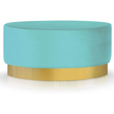 MENZZO Pouf Rond Daisy Velours Menthe Pied Or - Publicité MENZZO Pouf Rond Daisy Velours Menthe Pied Or - Publicité
