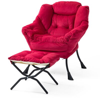 ARRIGONI Fauteuil Relax Confortable Avec Repose-pieds Pliable Et Poche Latérale, Style Simple Pour Chambre, Salon, Balcon - Publicité ARRIGONI Fauteuil Relax Confortable Avec Repose-pieds Pliable Et Poche Latérale, Style Simple Pour Chambre, Salon, Balcon - Publicité