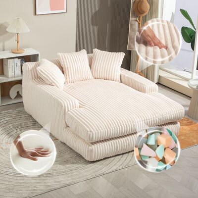 KELLANY Canapé-lit Moderne En Velours Côtelé Cloud Couch Avec 3 Coussins Moelleux, Canapé De Sol Confortable Une Place Pour Salon, Appartement, Bureau (beige) - Publicité KELLANY Canapé-lit Moderne En Velours Côtelé Cloud Couch Avec 3 Coussins Moelleux, Canapé De Sol Confortable Une Place Pour Salon, Appartement, Bureau (beige) - Publicité