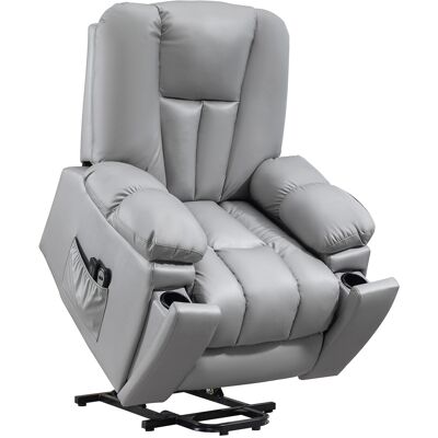 ACKERMAN Fauteuil Tv Électrique Homcom, Fauteuil Pour Seniors Avec Aide Au Relevage, Gris Foncé - Publicité ACKERMAN Fauteuil Tv Électrique Homcom, Fauteuil Pour Seniors Avec Aide Au Relevage, Gris Foncé - Publicité