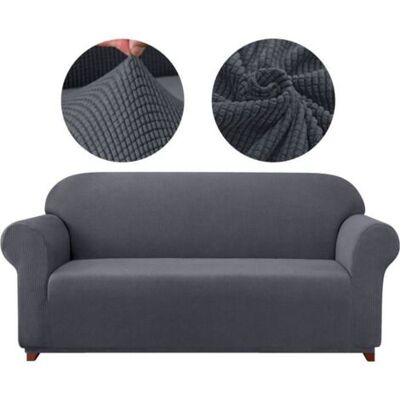 SCORPIO Housse De Canapé 3 Places - Super Stretch - Gris Foncé( 185-235cm - Publicité SCORPIO Housse De Canapé 3 Places - Super Stretch - Gris Foncé( 185-235cm - Publicité