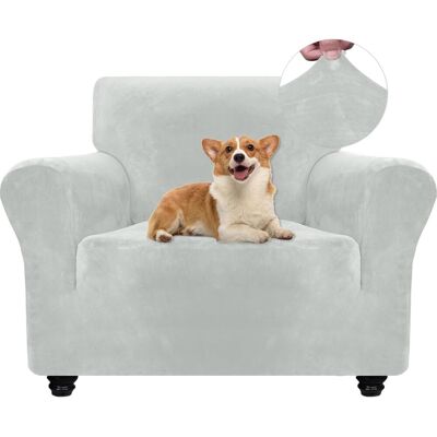 OEM 1 Housse De Canapé, Tissu Velours Extensible, Protection Anti-griffures, Universel Pour Fauteuil 1 Place, Gris Argenté - Publicité OEM 1 Housse De Canapé, Tissu Velours Extensible, Protection Anti-griffures, Universel Pour Fauteuil 1 Place, Gris Argenté - Publicité
