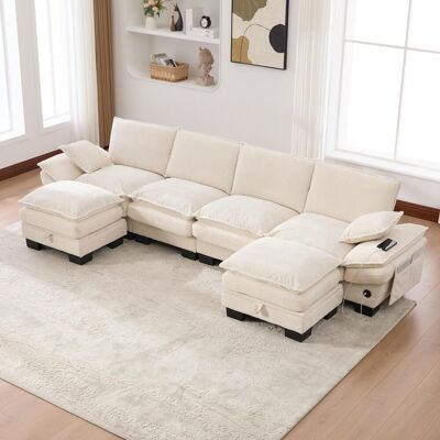 OEM Canapé Modulable Quatre Places En Velours Côtelé (avec Deux Repose-pieds) – Assises Spacieuses, Design Ergonomique, Rembourrage En Mousse Haute Densité, - Publicité OEM Canapé Modulable Quatre Places En Velours Côtelé (avec Deux Repose-pieds) – Assises Spacieuses, Design Ergonomique, Rembourrage En Mousse Haute Densité, - Publicité