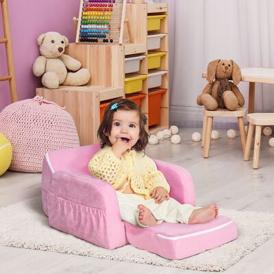 OEM Fauteuil Homcom Pour Enfants De 3 Ans, Canapé Transformable, Design 2 En 1, Lit Enfant Pliable Avec 2 Positions, Accoudoirs, Assise Large Rembourrée, 47 X 45 X 38 Cm, Rose - Publicité OEM Fauteuil Homcom Pour Enfants De 3 Ans, Canapé Transformable, Design 2 En 1, Lit Enfant Pliable Avec 2 Positions, Accoudoirs, Assise Large Rembourrée, 47 X 45 X 38 Cm, Rose - Publicité