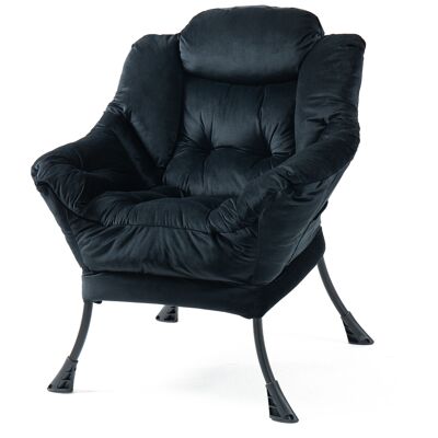 ARRIGONI Fauteuil Relax Avec Structure En Métal Et Poche Latérale, Style Simple, Confortable Pour Chambre, Salon Et Balcon - Publicité ARRIGONI Fauteuil Relax Avec Structure En Métal Et Poche Latérale, Style Simple, Confortable Pour Chambre, Salon Et Balcon - Publicité