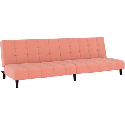 DESIGN IN Canapé Sofa-lit À 2 Places Rose Velours - Publicité DESIGN IN Canapé Sofa-lit À 2 Places Rose Velours - Publicité