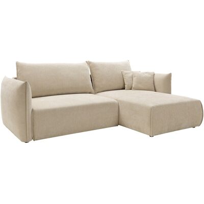 VENTE-UNIQUE Canapé D'Angle Droit Convertible En Tissu Texturé Beige Carisu - Publicité VENTE-UNIQUE Canapé D'Angle Droit Convertible En Tissu Texturé Beige Carisu - Publicité