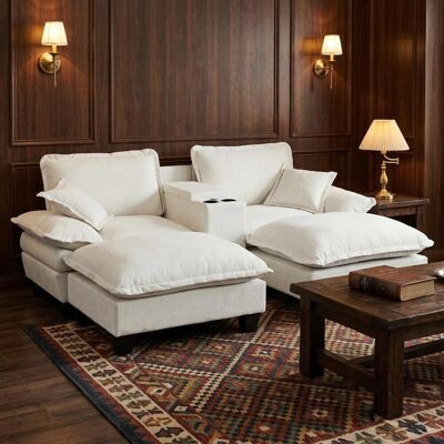 OEM Canapé Modulable Nuage, Design Voilier, Avec Porte-gobelets, Espace De Rangement, Ports Usb, Deux Repose-pieds Et Deux Coussins, En Tissu Chenille, Convient Aux Appartements Et Aux Salons, Beige. Publicité OEM Canapé Modulable Nuage, Design Voilier, Avec Porte-gobelets, Espace De Rangement, Ports Usb, Deux Repose-pieds Et Deux Coussins, En Tissu Chenille, Convient Aux Appartements Et Aux Salons, Beige. Publicité