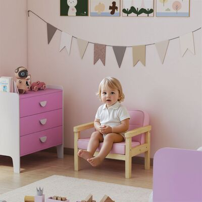OEM Fauteuil Enfant En Velours Côtelé Doux, Structure En Bois, Assise Et Dossier Rembourrés, 46,5 X 44 X 45 Cm, Rose - Publicité OEM Fauteuil Enfant En Velours Côtelé Doux, Structure En Bois, Assise Et Dossier Rembourrés, 46,5 X 44 X 45 Cm, Rose - Publicité