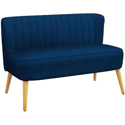 OEM Canapé 2 Places Au Style Rétro, Avec Pieds En Bois Élégants, Dimensions 117 Cm X 56,5 Cm X 77 Cm, Couleur Bleu, Idéal Pour Ajouter Confort Et Charme À Votre Salon. Publicité OEM Canapé 2 Places Au Style Rétro, Avec Pieds En Bois Élégants, Dimensions 117 Cm X 56,5 Cm X 77 Cm, Couleur Bleu, Idéal Pour Ajouter Confort Et Charme À Votre Salon. Publicité