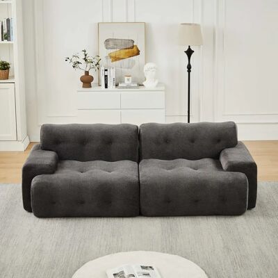 SANS MARQUE Canapé Cloud 2 Places– Chenille Gris–accoudoirs Larges Et Capitonnage–respiration Et Soutien Ergonomique–224x104x66 Cm - Publicité SANS MARQUE Canapé Cloud 2 Places– Chenille Gris–accoudoirs Larges Et Capitonnage–respiration Et Soutien Ergonomique–224x104x66 Cm - Publicité