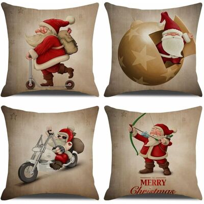 Melissa Housse De Coussin Noel 45x45cm, Lot De 4 Noël Décoratif Canapé En Coton Et Lin Noël Pour Canapé Lit Chambre Chaise Jardin-style Vintage Noël - Publicité Melissa Housse De Coussin Noel 45x45cm, Lot De 4 Noël Décoratif Canapé En Coton Et Lin Noël Pour Canapé Lit Chambre Chaise Jardin-style Vintage Noël - Publicité