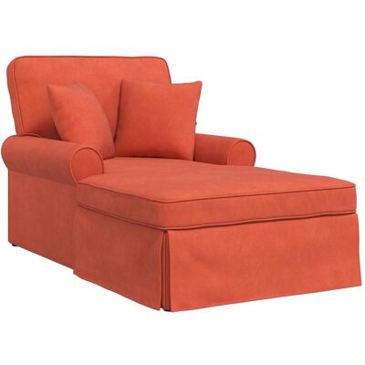DESIGN IN Chaise Lounge Avec Jupe Avec Coussin 3 Pcs Rouge Orange - Publicité DESIGN IN Chaise Lounge Avec Jupe Avec Coussin 3 Pcs Rouge Orange - Publicité