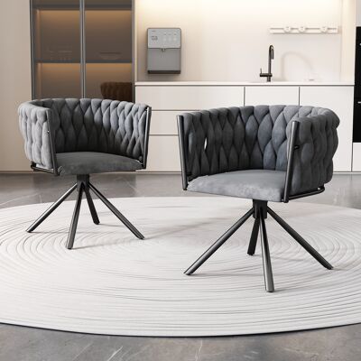 DEVOKO Ensemble De 2 Fauteuils Velours Pivotants, Design Lumineux, 4 Pieds Métalliques, Pour Salon Et Chambre De Luxe, Gris - Publicité DEVOKO Ensemble De 2 Fauteuils Velours Pivotants, Design Lumineux, 4 Pieds Métalliques, Pour Salon Et Chambre De Luxe, Gris - Publicité