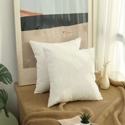 Bunthaus Lot De 2 Housses De Coussin En Velours Côtelé Blanc, 40x40 Cm, Super Doux, Avec Fermeture Éclair Cachée, Pour Canapé, Salon. Publicité Bunthaus Lot De 2 Housses De Coussin En Velours Côtelé Blanc, 40x40 Cm, Super Doux, Avec Fermeture Éclair Cachée, Pour Canapé, Salon. Publicité