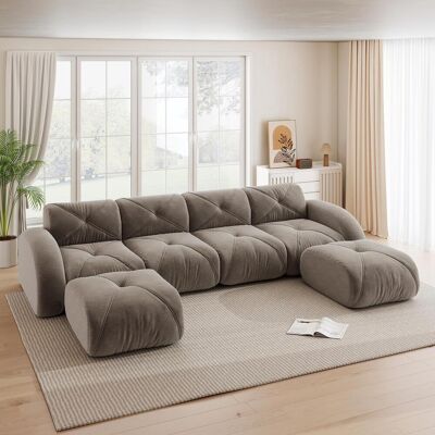 OEM Canapé Modulaire En Forme De U, Canapé Sans Cadre, Ensemble De Canapé Quatre Places, Comprend Deux Repose-pieds, Convient Aux Salons, Tissu Confortable, Conception Antidérapante, - Publicité OEM Canapé Modulaire En Forme De U, Canapé Sans Cadre, Ensemble De Canapé Quatre Places, Comprend Deux Repose-pieds, Convient Aux Salons, Tissu Confortable, Conception Antidérapante, - Publicité